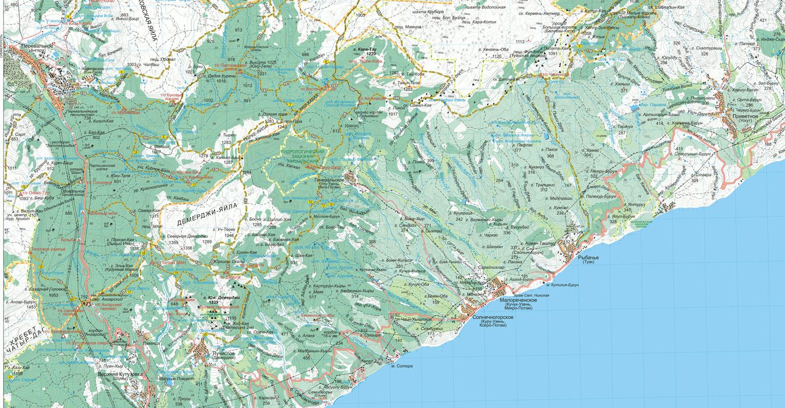 Водопад Джур-Джур в Крыму на карте